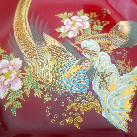 Vintage Gold Etched Pheasant Decorative Plate - Picture 2 of 2